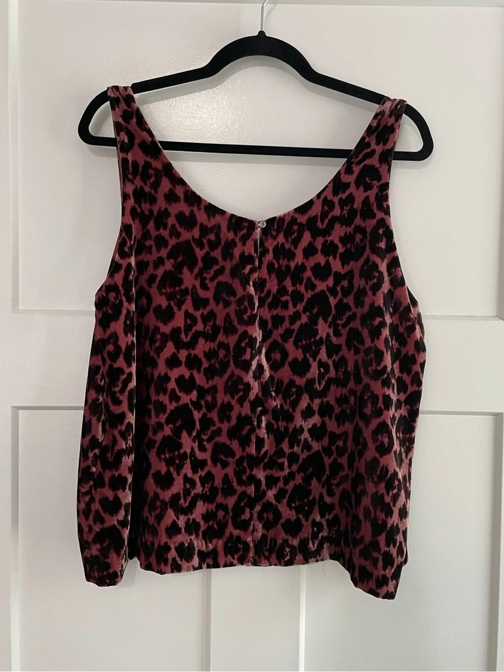 J.Crew Always Velvet Leopard Print Silk Blend Tank Top Size 12